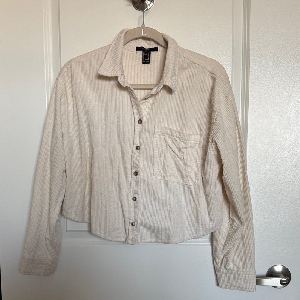 Forever 21 Cream Button-Up Shirt
